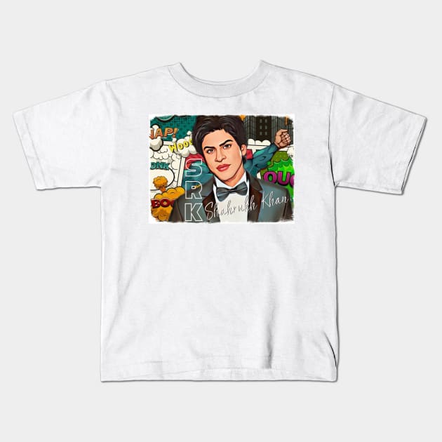 Shahrukh Khan Kids T-Shirt by SAN ART STUDIO 